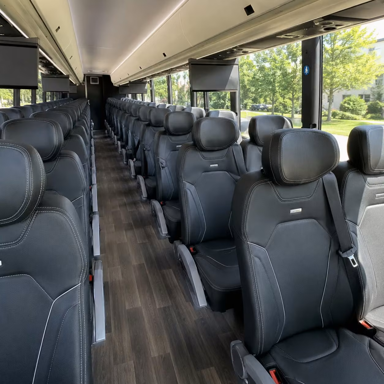 perris charter bus rental interior